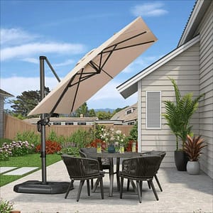 PURPLE LEAF Affordable Patio Umbrella Square and Rectangular Cantilever Umbrella - 2.5M×2.5M / Beige