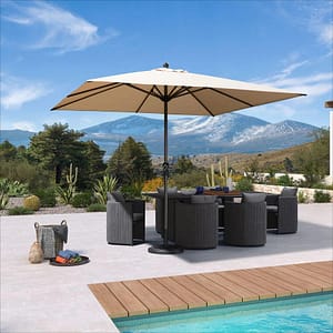 PURPLE LEAF Aluminum Outdoor Market Umbrella Patio Table Umbrella - 3M×3M / Beige