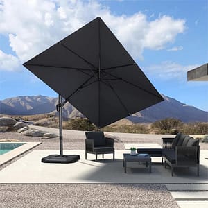 PURPLE LEAF Economical Patio Umbrella Swivel Rectangle Outdoor Umbrellas - 2.5M×3.3M / Light Grey