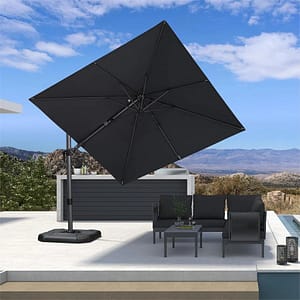 PURPLE LEAF Economical Patio Umbrella Swivel Square Outdoor Umbrellas – 3M x 3M / Light Grey PURPLE LEAF Economical Patio Umbrella Swivel Square Outdoor Umbrellas - 3M x 3M / Light Grey