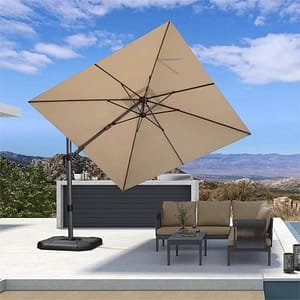 PURPLE LEAF Economical Patio Umbrella Swivel Square Outdoor Umbrellas – 3M x 3M / Beige PURPLE LEAF Economical Patio Umbrella Swivel Square Outdoor Umbrellas - 3M x 3M / Beige