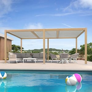 PURPLE LEAF Louvered Pergola Outdoor Wood Grain Aluminum Pergola with Adjustable Roof Patio Hardtop Gazebo for Backyard Garden – 3.3M X 5.5M PURPLE LEAF Louvered Pergola Outdoor Wood Grain Aluminum Pergola with Adjustable Roof Patio Hardtop Gazebo for Backyard Garden - 3.3M X 5.5M